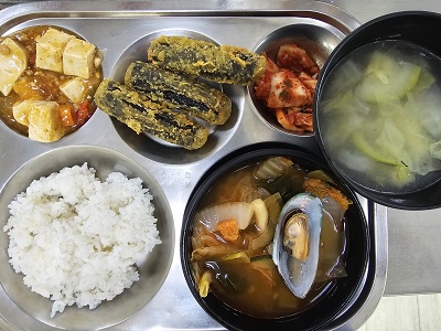 11.12:쌀밥,짬뽕국,마파두부,김말이튀김,배추김치