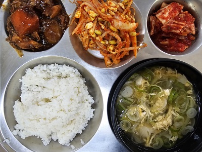 6.13:쌀밥,대파계란국,안동찜닭,콩나물무침,배추김치