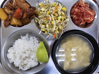 9.29:쌀밥,새우연두부계란탕,안동찜닭,콩나물무침,배추김치,배