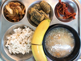9.21:녹두밥,닭죽, 김말이튀김,도토리묵김치무침,무말랭이무침,바나나