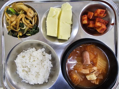 5.14:쌀밥,부대찌개,해물볶음우동,계란찜,깍두기